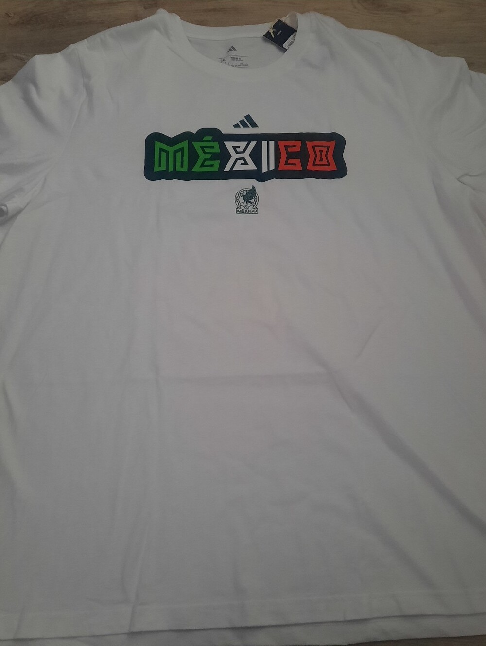 Adidas White Mexico Graphic Short Sleeve Tee Shirt